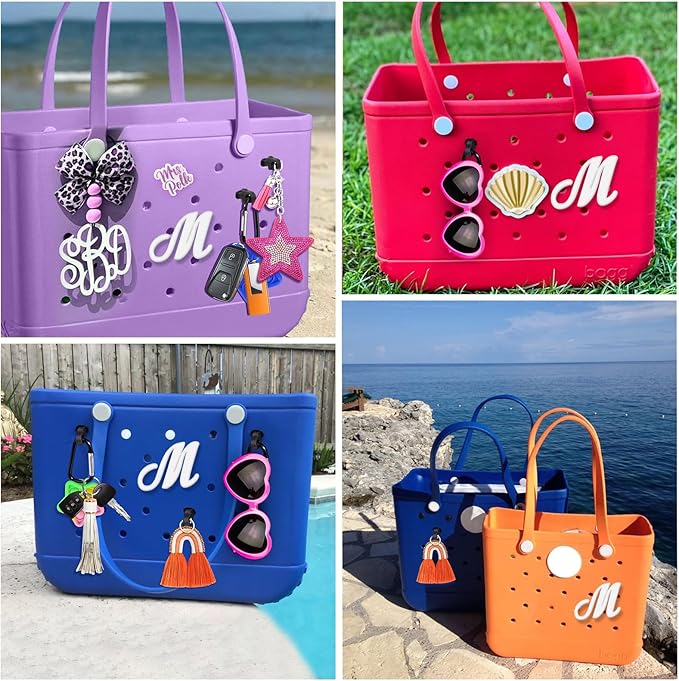 Mity rain Letter Charms for Bogg Bag，Alphabet Lettering Accessories Charms Compatible with Bogg Bag Original All Models, Insert Decorative Letter for Handbag Beach Tote Bag M