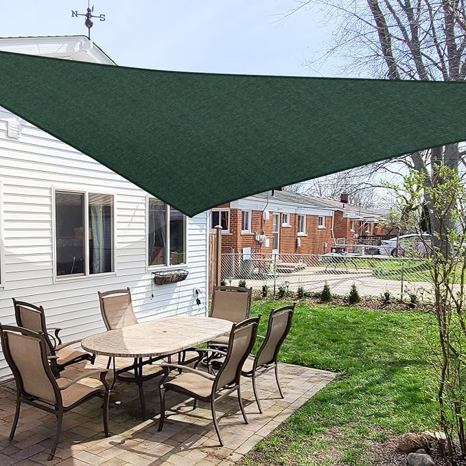Windscreen4less 5' x 5' x 5' Sun Shade Sail Triangle Outdoor Canopy Cover UV by Windscreen4less