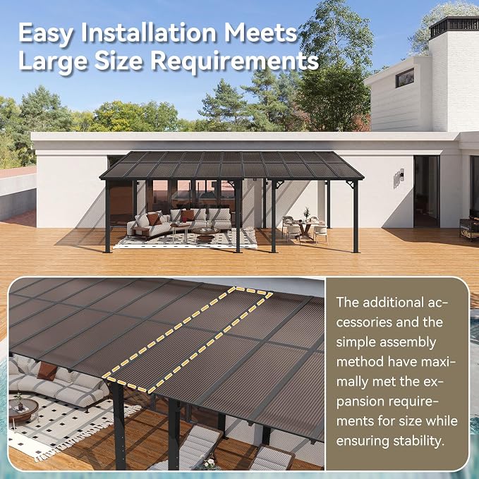 Aoxun 22’x10’ Gazebo for Patio, Gazebo Pergola - Image 3