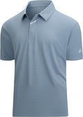 Esabel.C Jacquard Golf Shirts for Men Moisture Wicking Short Sleeve Performance Dry Fit Active Mens Polo Shirts