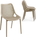 4 Pack Outdoor Patio Chairs, Plastic Dining Chairs, No Assembly, Plastic Chairs by WOOWDEPOTBetterYourLife