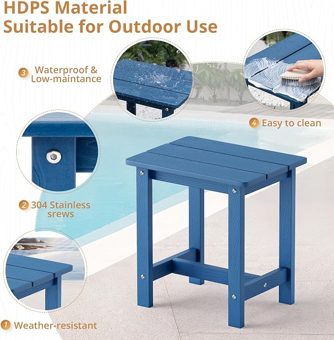 LUE BONA Outdoor Rocking Chairs Set, HDPS Poly Porch Rockers - Image 6
