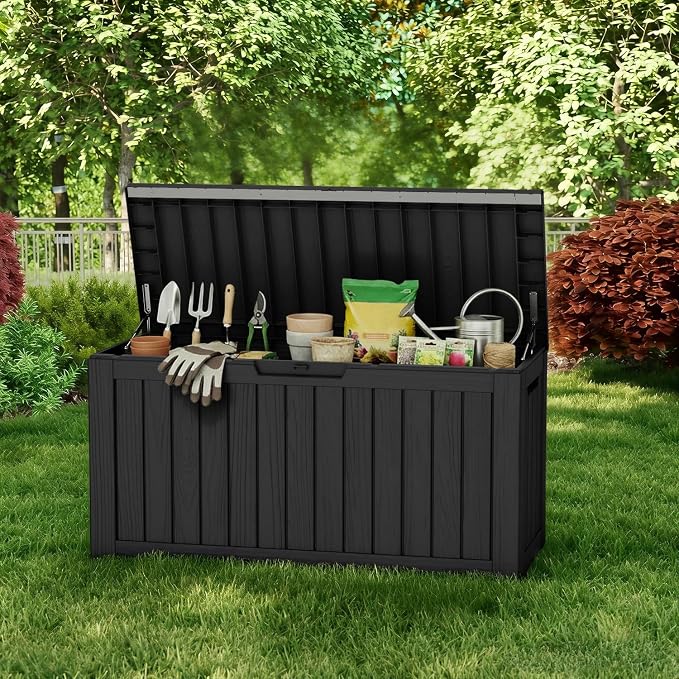 85 Gallon Outdoor Deck Box, Resin Waterproof Storage Box - Image 5