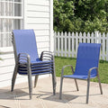 TLSUNNY Patio Chair, Outdoor Stackable Textilene Chairs Set of 6, by TLSUNNY