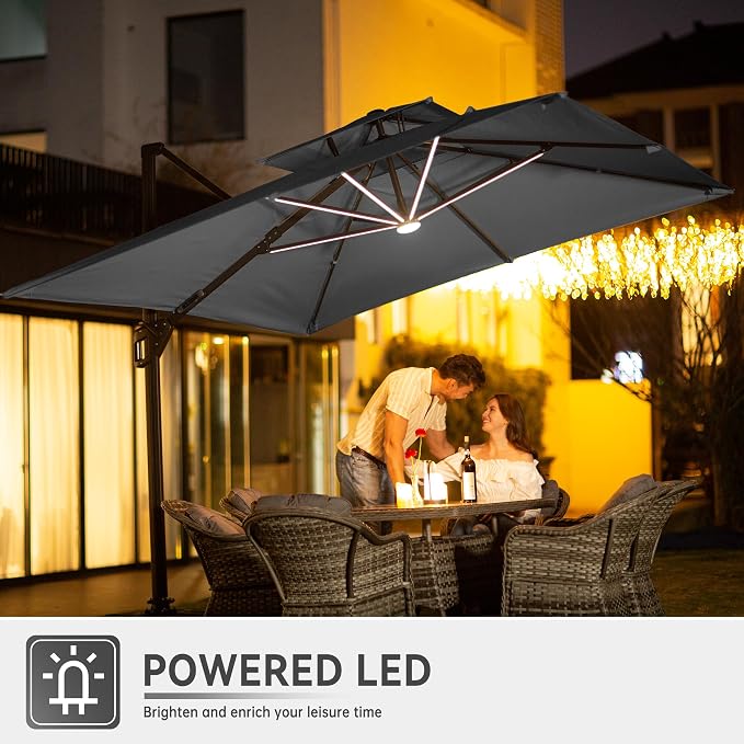 10x13FT Cantilever Patio Umbrella - Image 3
