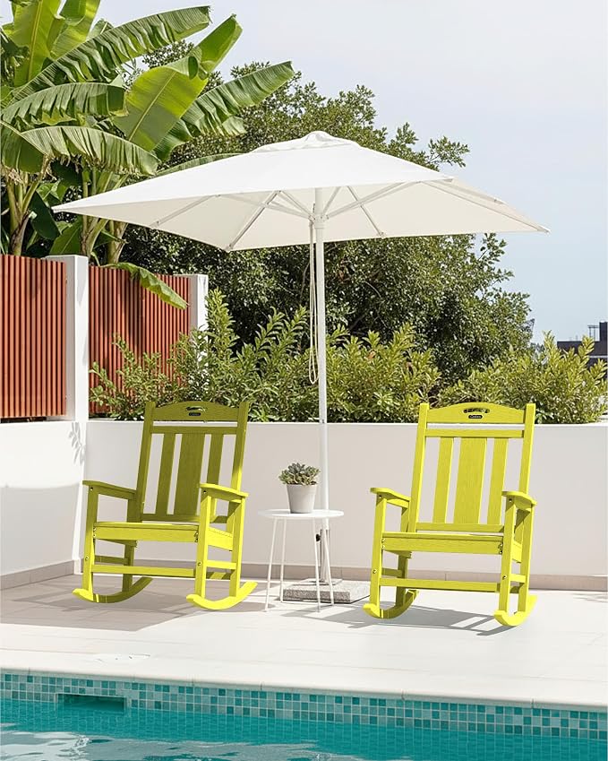Oversized Outdoor Rocking Chairs Set of 2, 380lbs Heavy-Duty Large Patio Rocker - Image 2