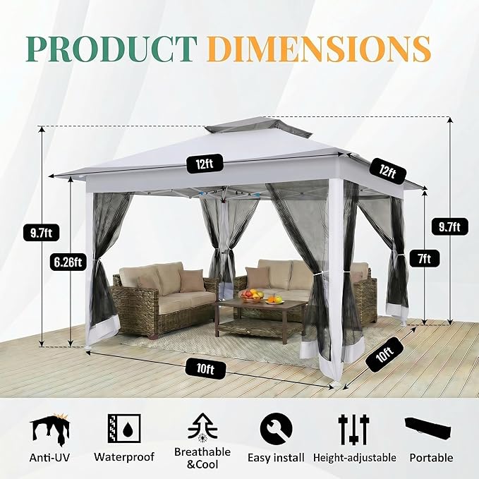 COBIZI 12x12 Pop Up Gazebos On Clearance - Image 5