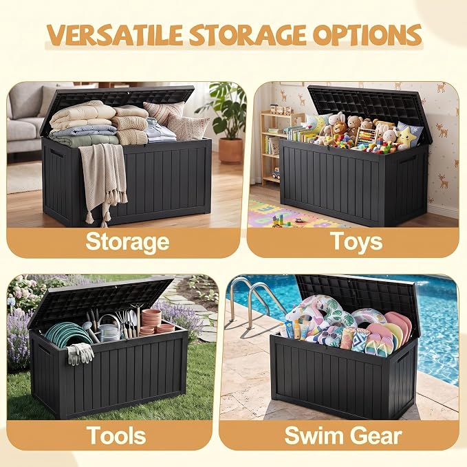 Outdoor Storage Box Waterproof, 360 Gal Gen 2 Resin Deck Box - Image 3