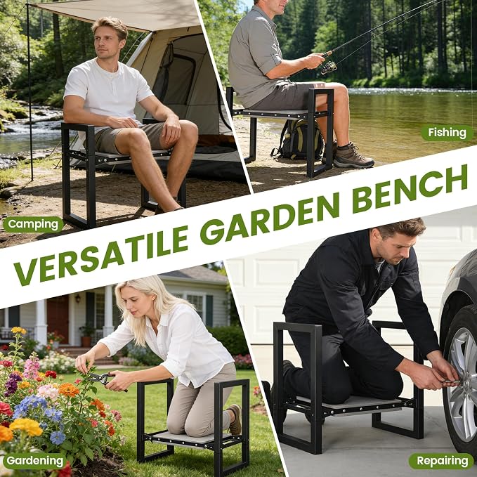 Garden Kneeler and Seat Heavy Duty 500lbs, Anti-Tip Gardening Stools - Image 8