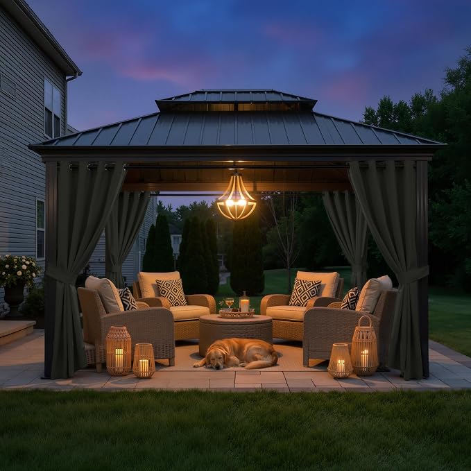 Outdoor Patio Curtains Waterproof Panel W52 x L95 Inch Grey, 1 Panel | Grommet - Image 7