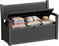 80 Gallon Storage Bench Deck Box Resin Patio Furniture by GYMHILL