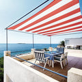 ColourTree TAPR1220 Custom Size 8' x 11' Red & White Stripes Sun Shade Sail by ColourTree