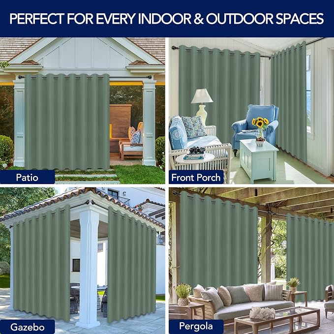 PureFit Outdoor Curtains for Patio Waterproof Weatherproof Outside Curtains | - Image 5