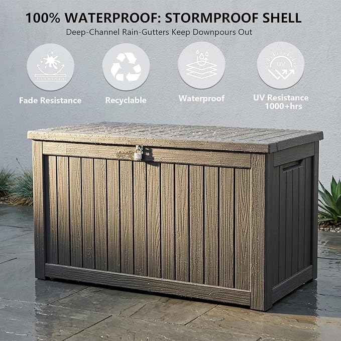 Outdoor Storage Box, 270 Gallon Waterproof Deck Box, Super-Sized Gas-Spring - Image 5