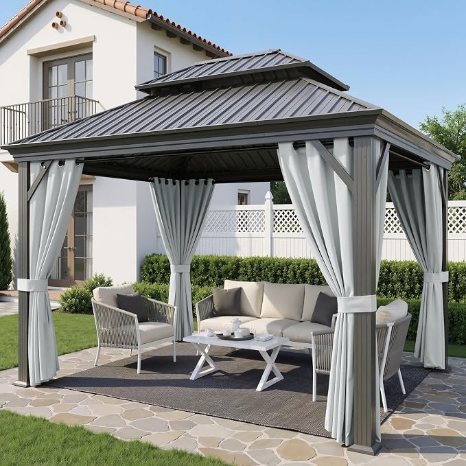 Outdoor Curtains Waterproof W52 x L95 Inch Greyish White, 1 Panel | Thermal - Image 2