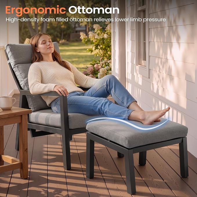 Pellebant 2-Piece Aluminum Outdoor Recliner Chair - Image 5