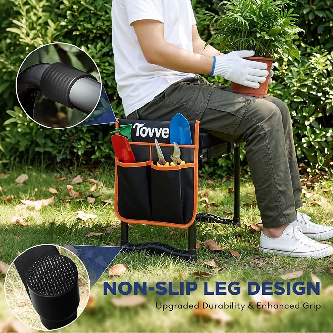 Tovve Foldable Garden Kneeler and Seat, Heavy Duty Garden Stool - Image 4