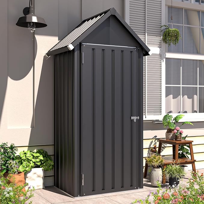 AECOJOY Outdoor Storage Cabinet Waterproof, Vertical Tall Outdoor Storage - Image 7