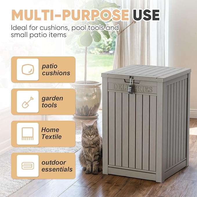 56 Gal Waterproof Outdoor Storage Box UV Resistant Deck Box | Storage bench - Image 4