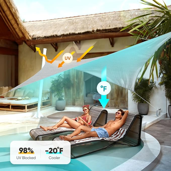 Quictent 100% Waterproof Sun Shade Sail Canopy 185G Polyester Fabric Shade Cloth - Image 3