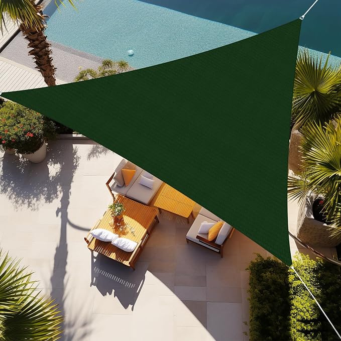 Shade&Beyond Custom Sun Shade Sail 11'x12'x16.3' Triangle Sun Sail Shades Patio by ShadeBeyond