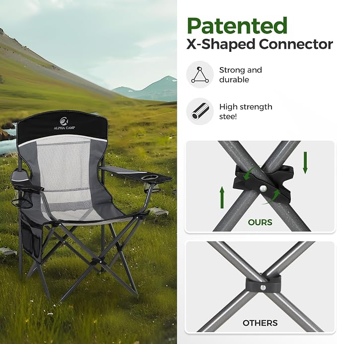 ALPHA CAMP Oversized Fully Padded Camping Chairs - Image 3