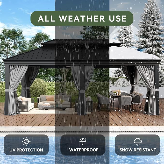 Aoxun Hardtop Gazebo 12x20 - Image 7