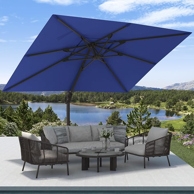 9' X 12' Cantilever Patio Umbrella Rectangular Outdoor Umbrellas | Heavy Duty - Image 3