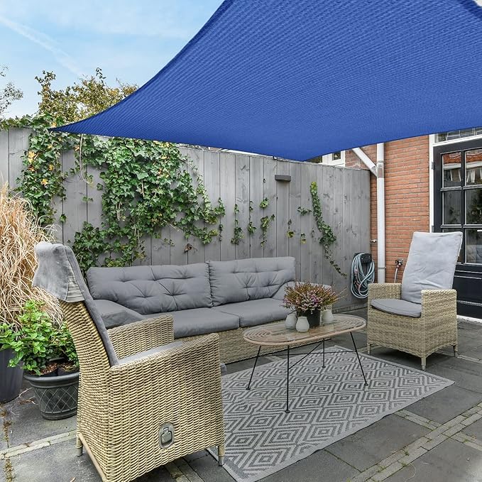AsterOutdoor Sun Shade Sail Rectangle 10' x 13' UV Block Canopy - Image 8