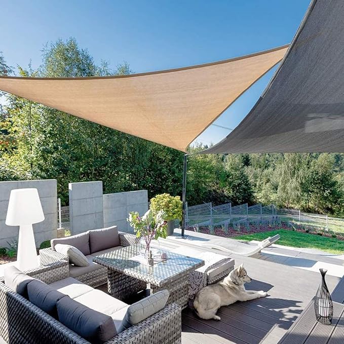Sun Shade Sail 13' x 13' x 13' Sand Triangle Shade Canopy | Outdoor sun shade - Image 4