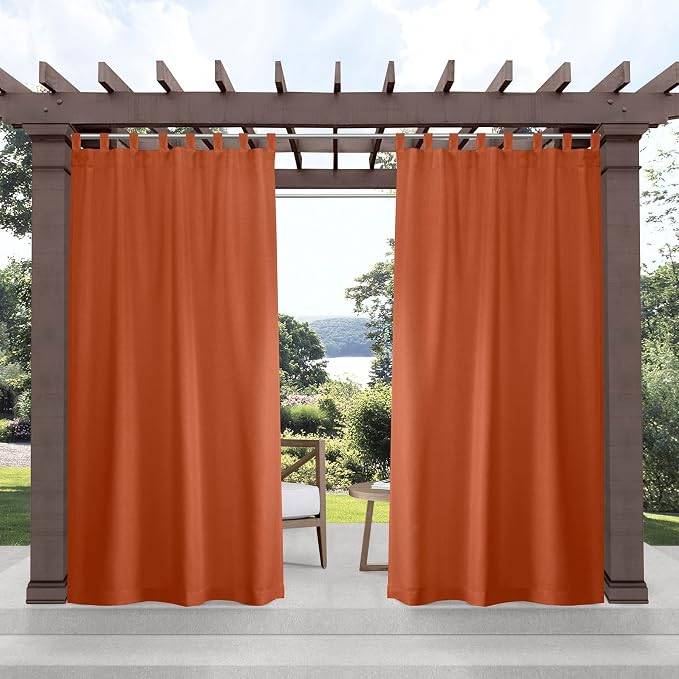 Exclusive Home Cabana Solid Indoor/Outdoor Light Filtering Hook-and-Loop Tab by TownCountryLiving