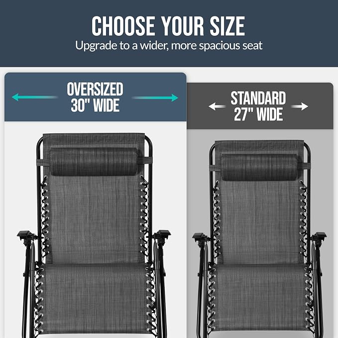 Best Choice Products Set of 2 Extra Wide Adjustable Steel Mesh Zero Gravity - Image 4