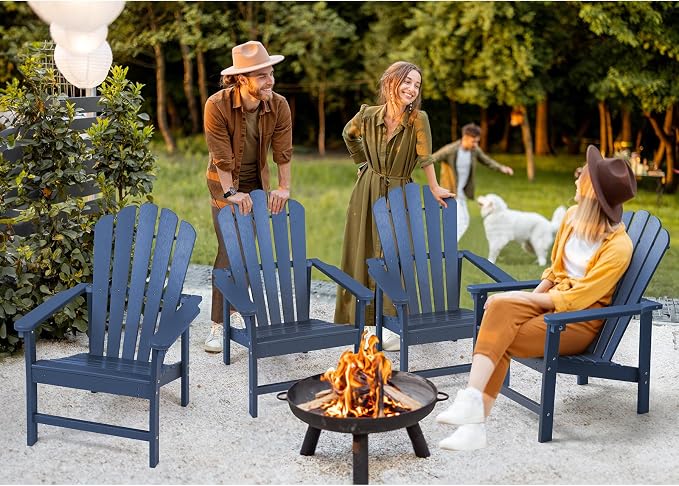 Oversized Stackable Adirondack Chair Set of 2, HDPE Fire Pit Chair | All-Weather - Image 7