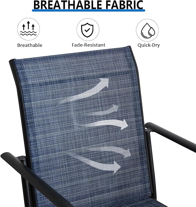 Outdoor Dining Chairs Set of 6, Stackable Patio Chairs - Image 5