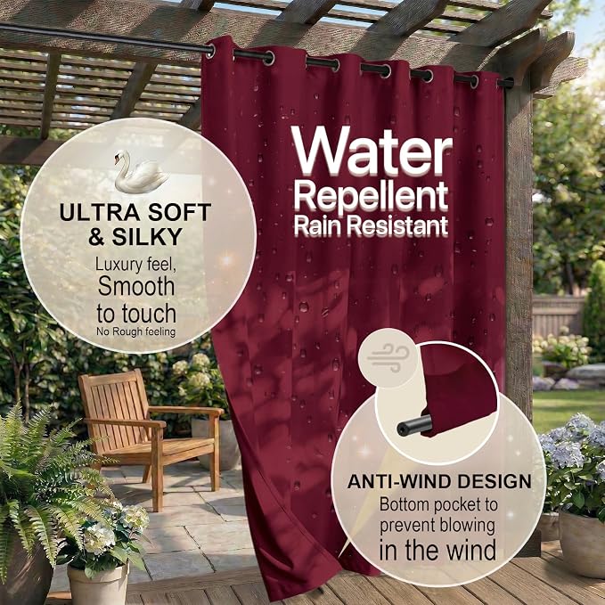 Waterproof Outdoor Curtain W52 x L84 - Image 4