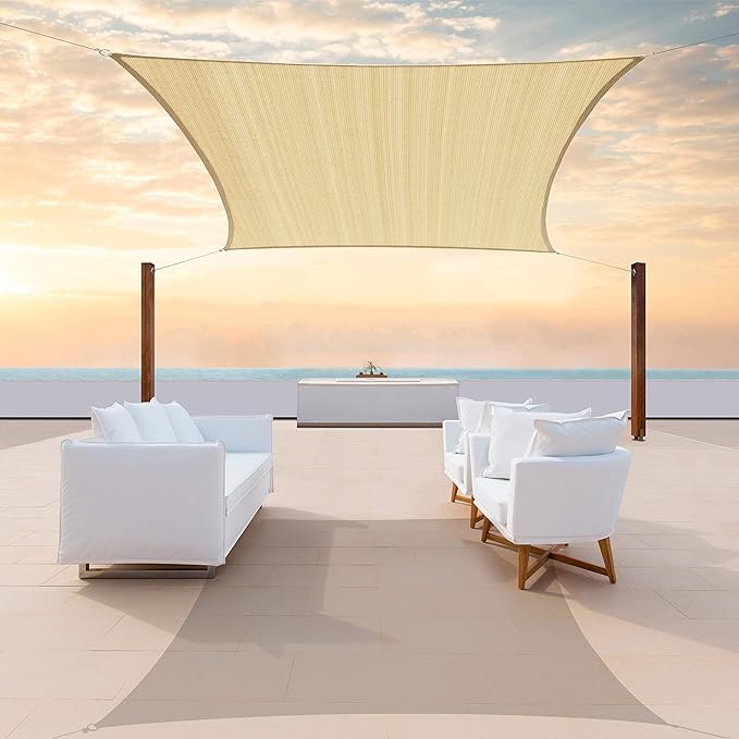 Colourtree TAPR0810 Custom Size 9' x 24' Beige Sun Shade Sail UPF50 Canopy UV by ColourTree