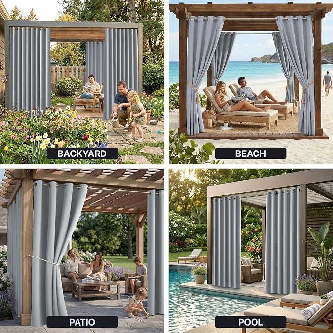 DIVA EN CAMINO DEC Outdoor Patio Curtain Waterproof Darkening Thermal Insulated - Image 9