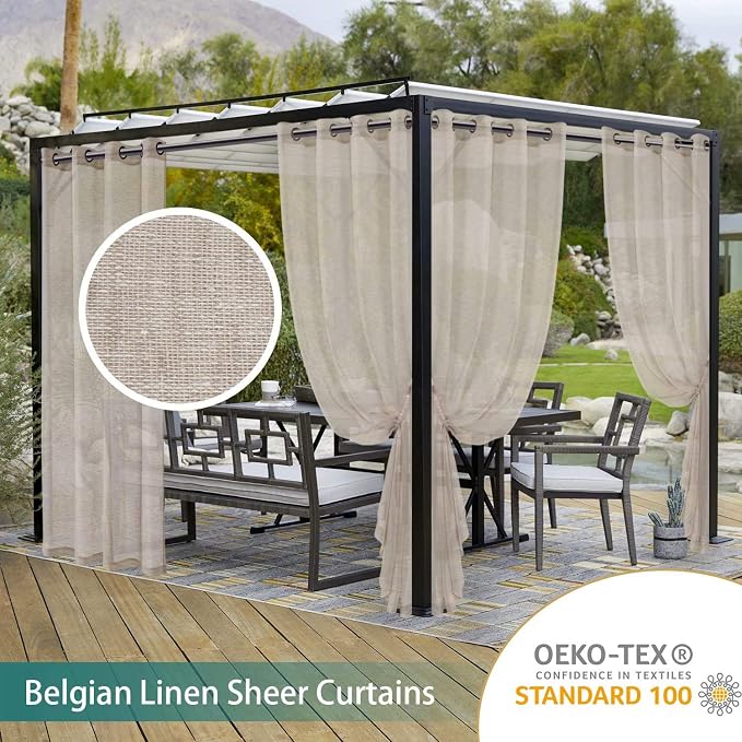 LORDTEX Burlap Linen Look Outdoor Curtain - Image 6