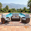 Oversized 3 Pieces Wicker Outdoor Recliner Loveseat by LayinSun