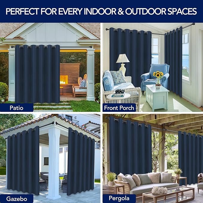PureFit Outdoor Curtains for Patio Waterproof Weatherproof Outside Curtains | - Image 5