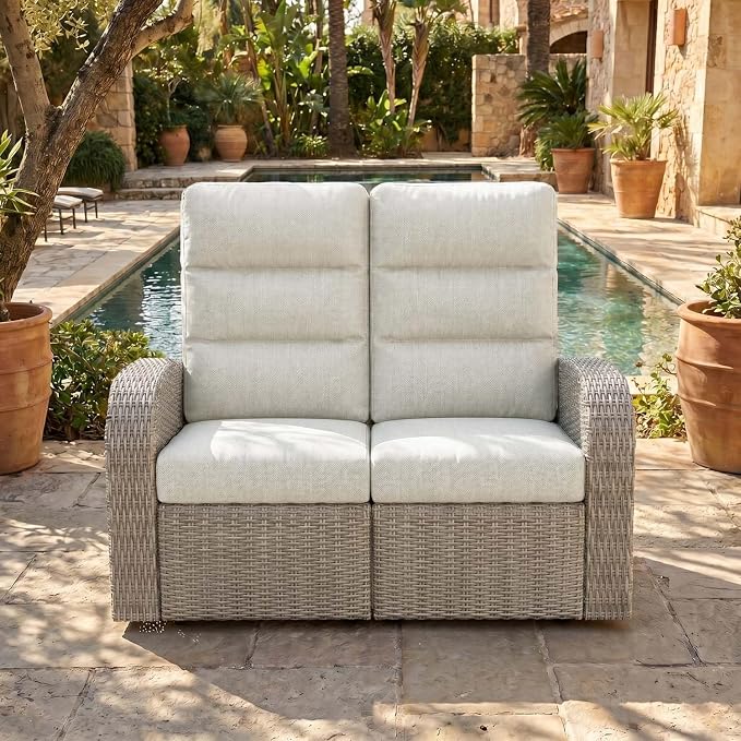 Oversized Wicker Outdoor Recliner Lovseat by LayinSun