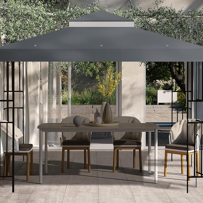 10x10 FT Gazebo Replacement Top, Canopy Replacement Cover Double Tiered - Image 5
