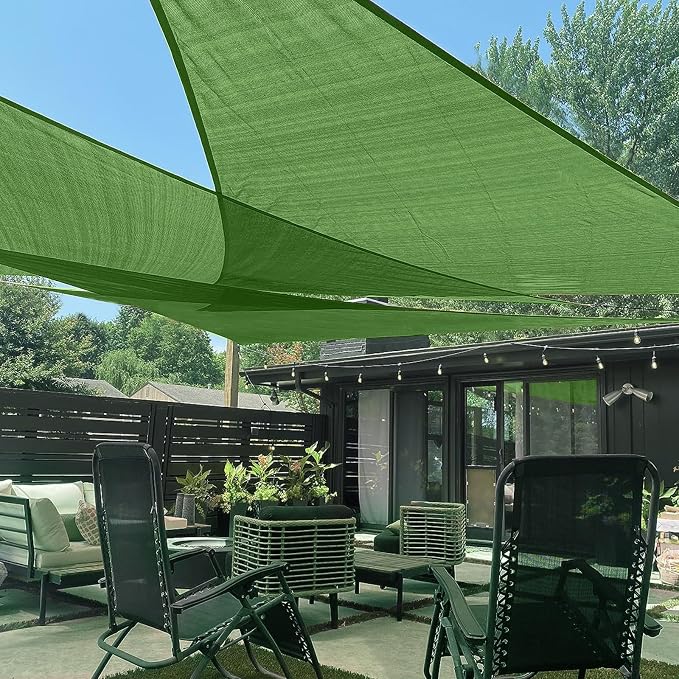 LOVE STORY Custom Size 11' x 11' x 15.6' Sun Shade Sail, Piquant Green | HDPE by LOVESTORY
