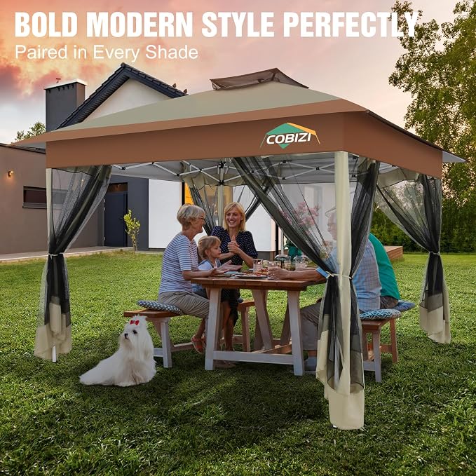 COBIZI 13x13 Pop Up Canopy Tent Gazebos On Clearance Upgrade Metal Outdoor - Image 8