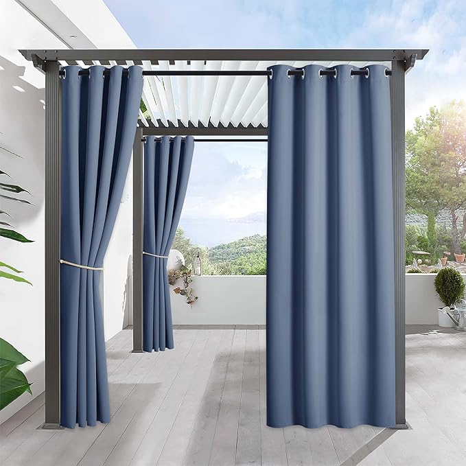 RYB HOME Outdoor Curtains for Patio Waterproof Privacy Thermal Insulated | by RYBHOME