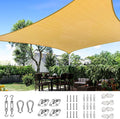 Quictent Sun Shade Sail for Patio w/Hardware Kit 185GSM 24x24ft Sand | Square by QUICTENT