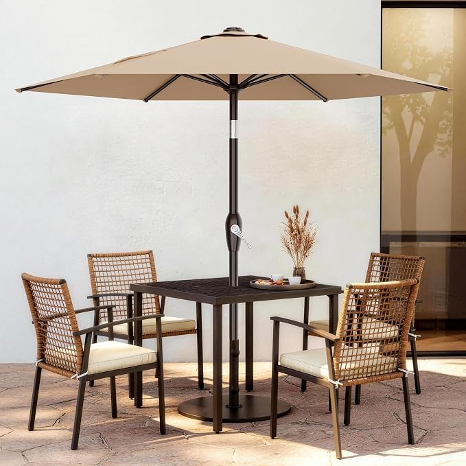 7.5FT Patio Umbrella Table Market Umbrella w/Tilt and Crank, Heavy-Duty Outdoor - Image 2