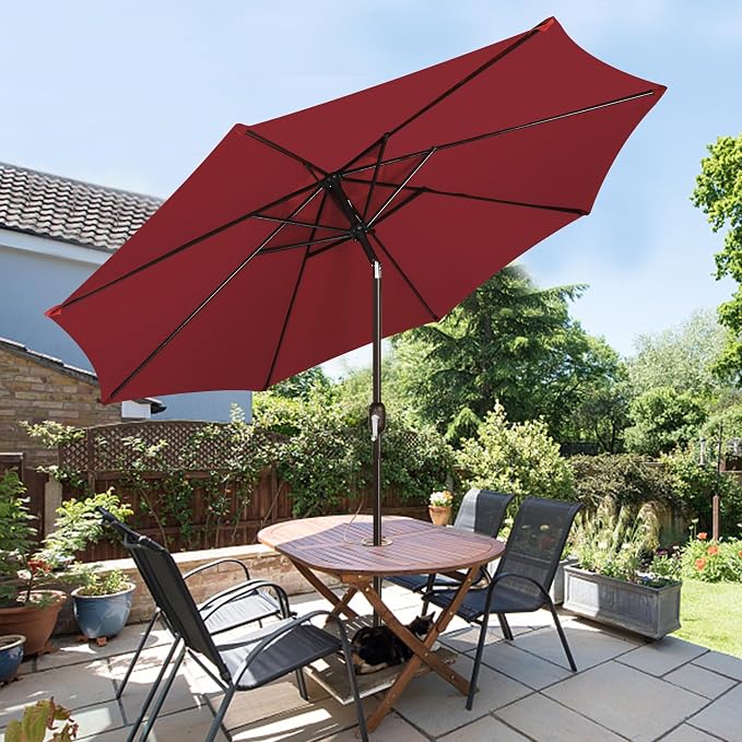 9' Outdoor Patio Umbrella, Outdoor Table Umbrella, Yard Umbrella, Market - Image 7