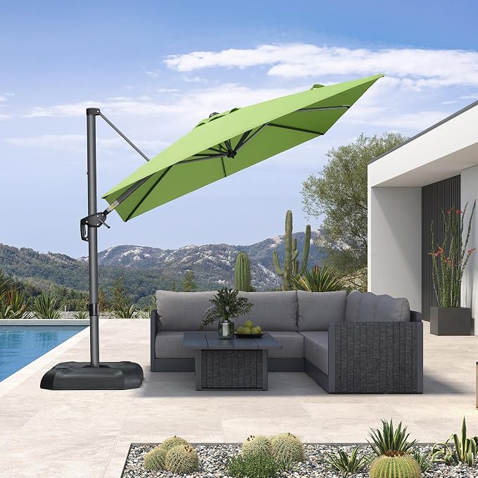 PURPLE LEAF Outdoor Umbrella 8' x 8' Square Sun Protection Apple Green | Smooth by PURPLELEAF