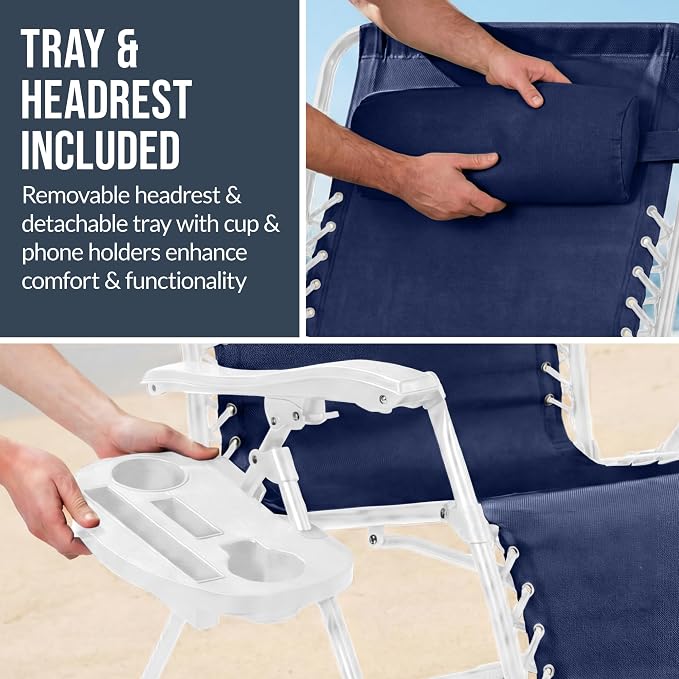 Best Choice Products Set of 2 Extra Wide Adjustable Steel Mesh Zero Gravity - Image 8